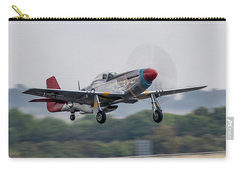 North American P 51 Mustang Zip Pouch featuring the digital art P51 Mustang Tall In The Saddle by Airpower Art