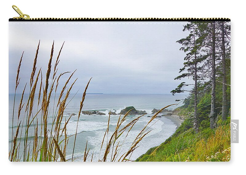 Ocean Zip Pouch featuring the photograph Pacific Beach State Park by Bill TALICH