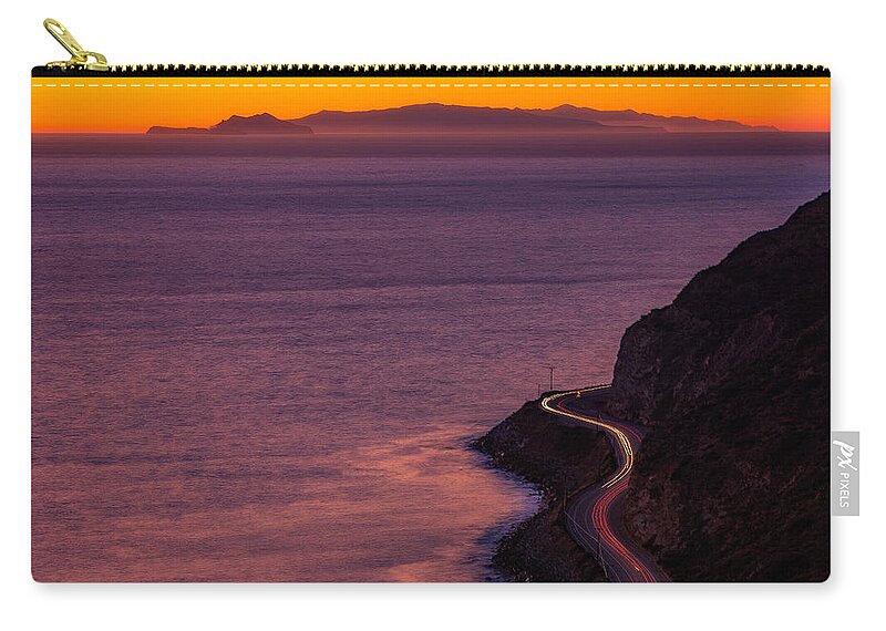 Pacific Ocean Zip Pouch featuring the photograph Pacific Coast Highway With Channel Islands by John A Rodriguez