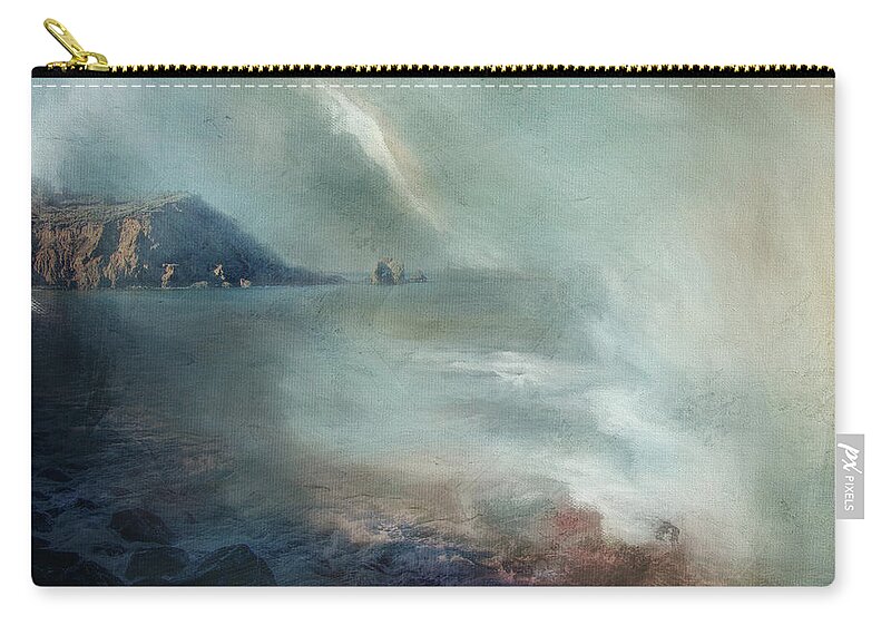 Photography Zip Pouch featuring the digital art Pacifica Storm by Terry Davis