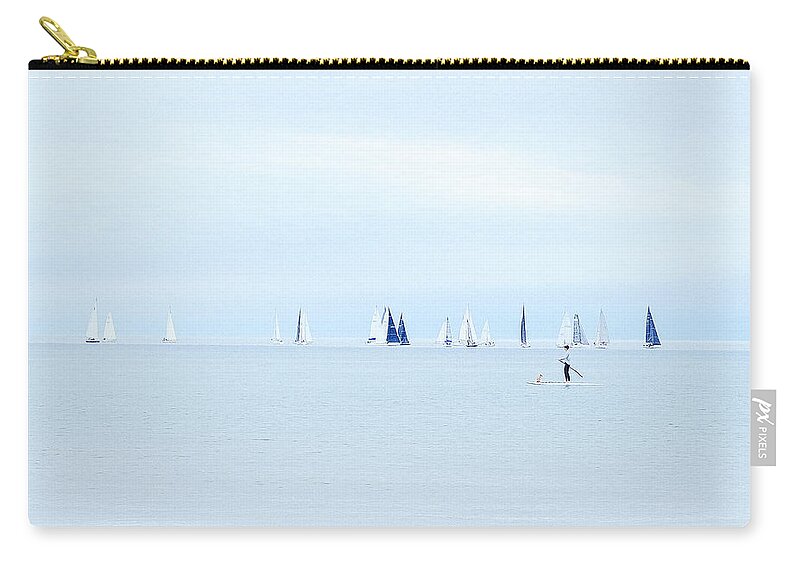 Beach Zip Pouch featuring the photograph Paddle and Sail by Laura Tucker