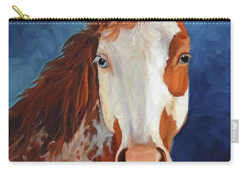 Horse Print Zip Pouch featuring the painting Paint The Midnight Sky by Cheri Wollenberg