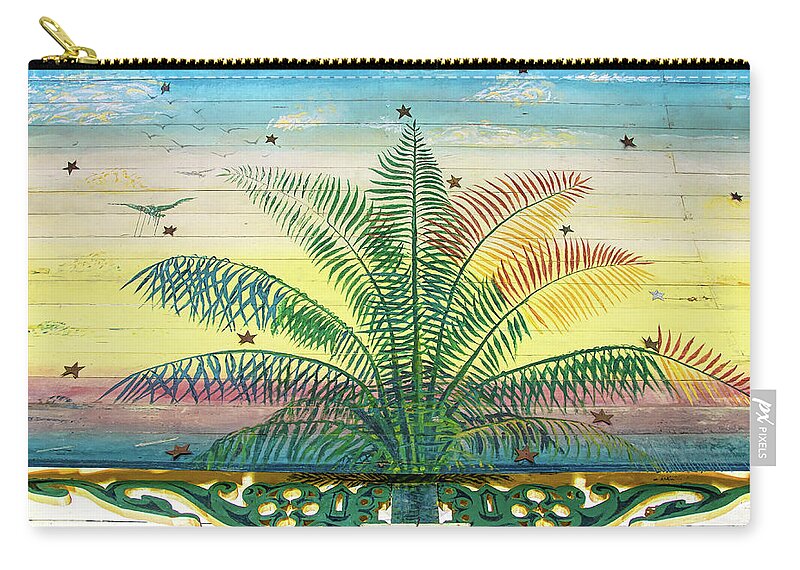 David Lawson Photography Zip Pouch featuring the photograph Painted Church Ceiling by David Lawson