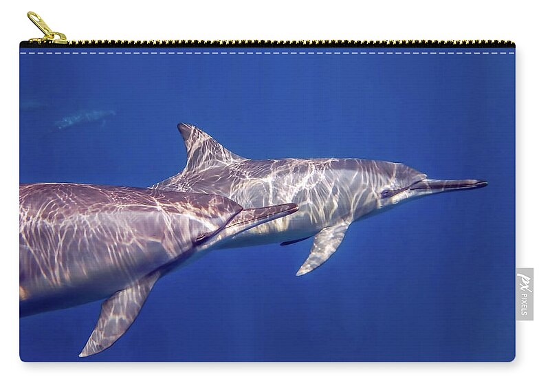  Zip Pouch featuring the photograph Pair of Spinner Dolphins by Denise Bird