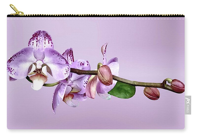 Orchid Zip Pouch featuring the photograph Pale Magenta Phalaenopsis Orchid by Susan Savad