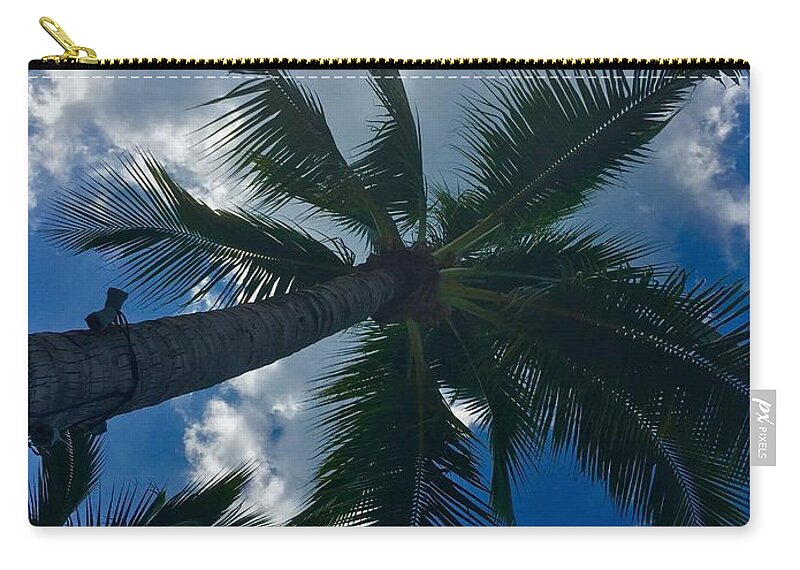 Summer Zip Pouch featuring the photograph Palm Tree by Thomas Schroeder