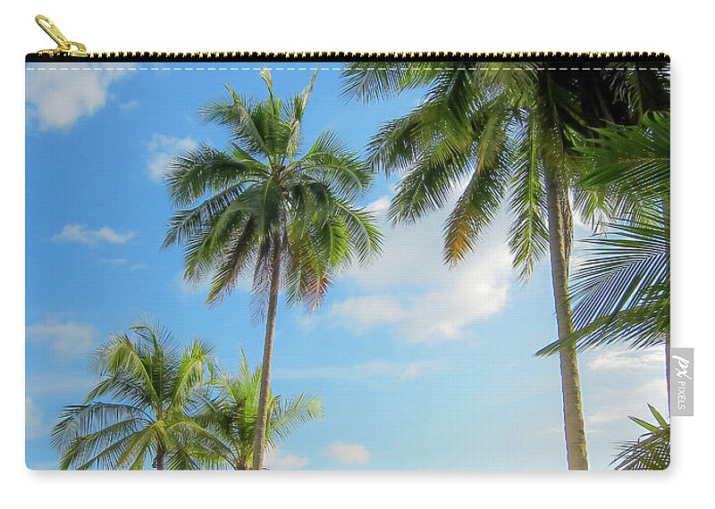 Tropical Zip Pouch featuring the photograph Palm Trees And Sunshine At The Beach by Nicklas Gustafsson