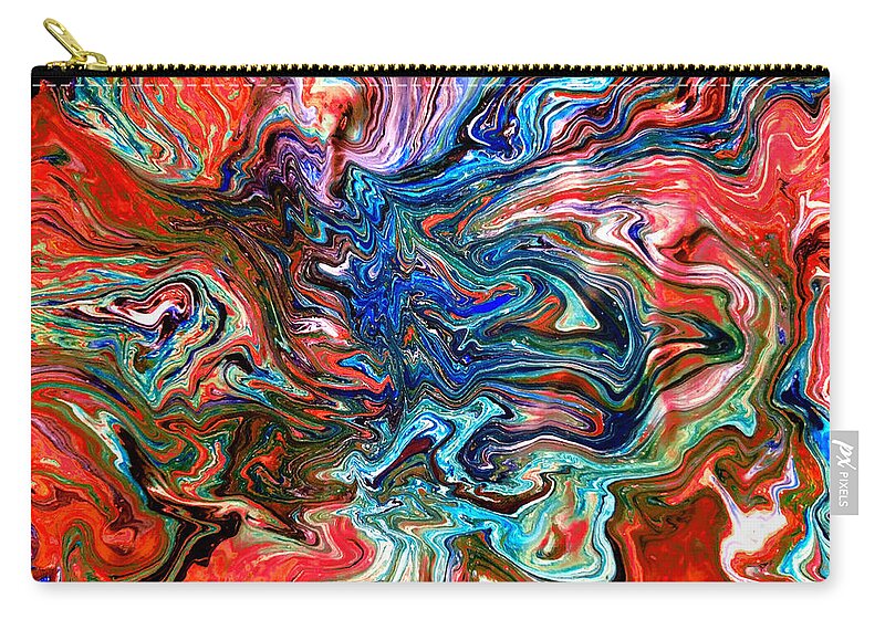  Zip Pouch featuring the painting Panic Attack by Rein Nomm