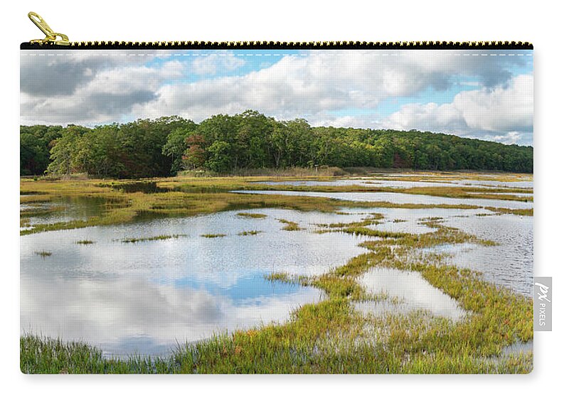 Off The Grid Zip Pouch featuring the photograph Panoramic Reflections by Marianne Campolongo