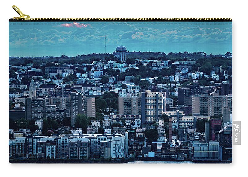 Hudson River Zip Pouch featuring the photograph Panoramic Sunrise over Yonkers by Kevin Suttlehan