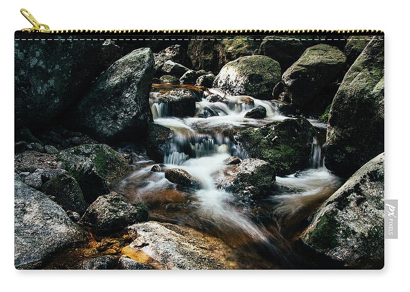 Jizera Mountains Carry-all Pouch featuring the photograph Picturesque river hidden in the Jizera Mountains by Vaclav Sonnek