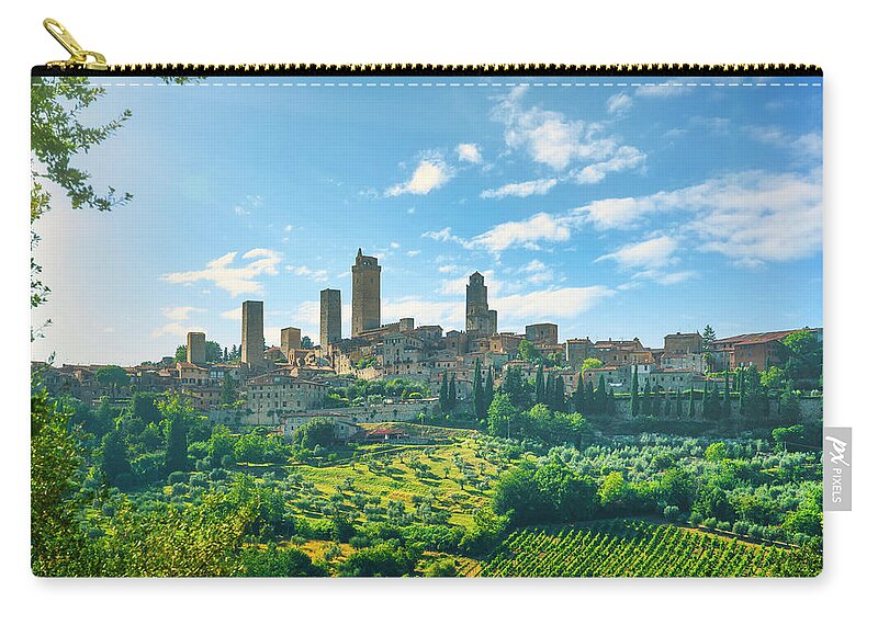 Gimignano Zip Pouch featuring the photograph Summer in San Gimignano by Stefano Orazzini