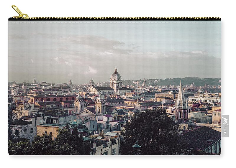 2018 Zip Pouch featuring the photograph Panoramic view of Rome at sunrise by Benoit Bruchez