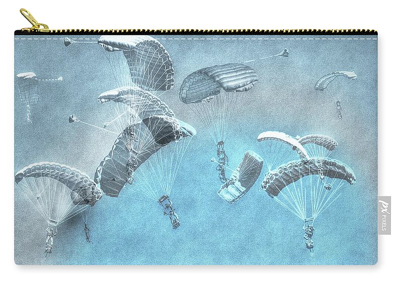 Parachute Zip Pouch featuring the photograph Parachute by Kathy Paynter