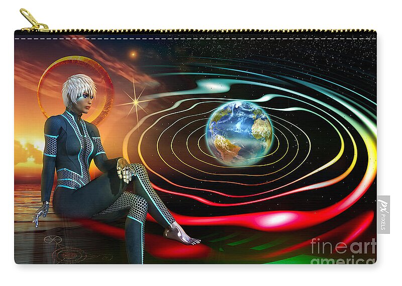 Parallel Zip Pouch featuring the digital art Parallel ... by Shadowlea Is