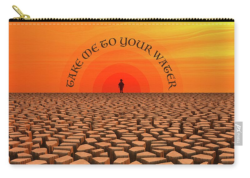 Water Zip Pouch featuring the digital art Parched Desert by Phil Perkins