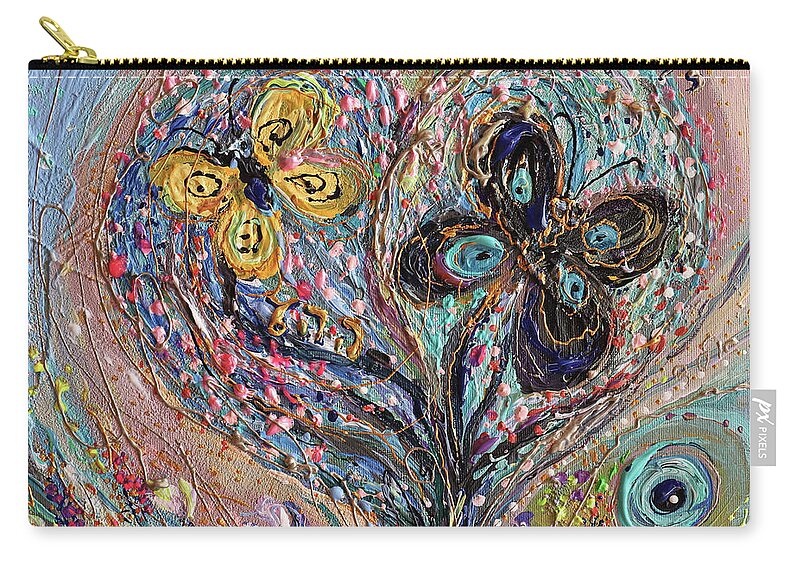 Kabbalah Art Zip Pouch featuring the painting Pardes #6 by Elena Kotliarker