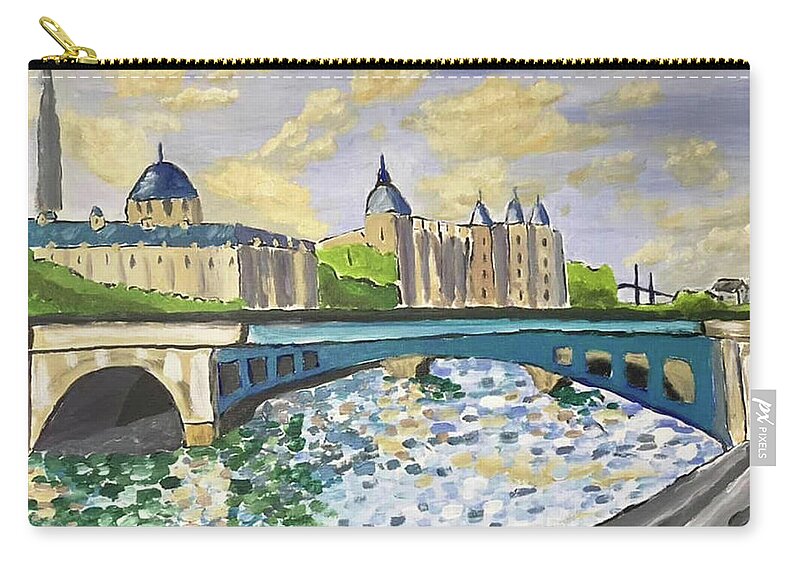  Carry-all Pouch featuring the painting Paris Twilight by John Macarthur