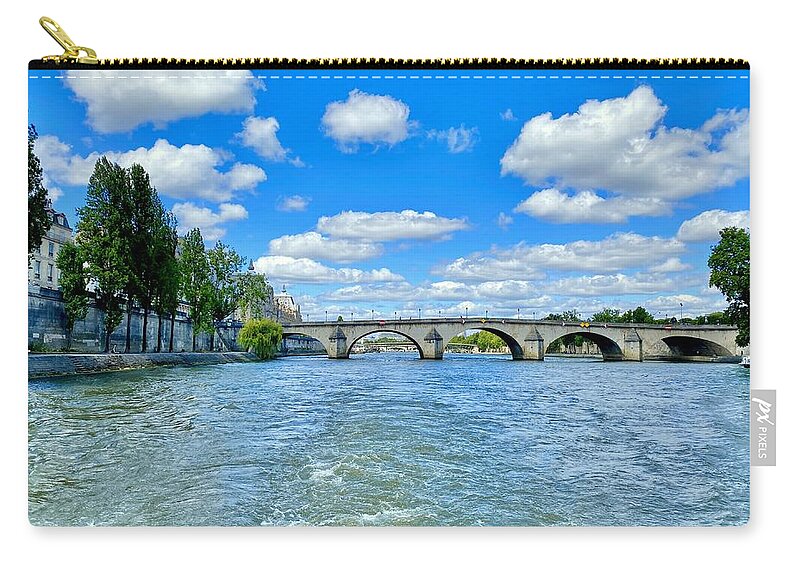 Riverscape Zip Pouch featuring the photograph Parisian Riverscape by Marla McPherson
