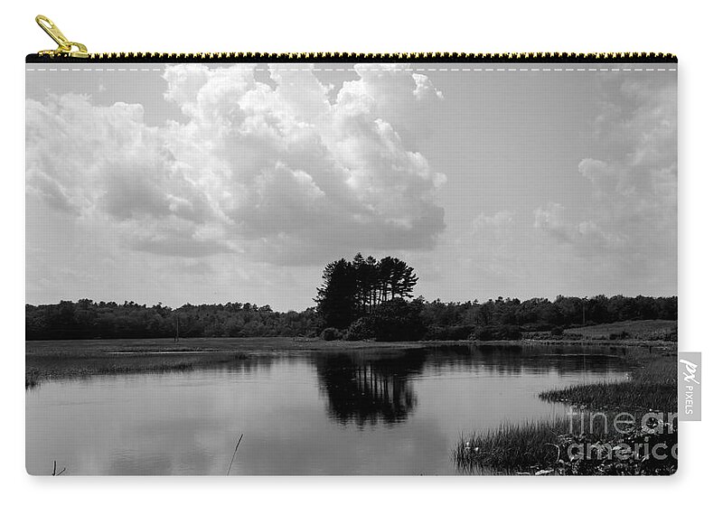 Meadow Zip Pouch featuring the photograph Parsons Beach BW by Lennie Malvone