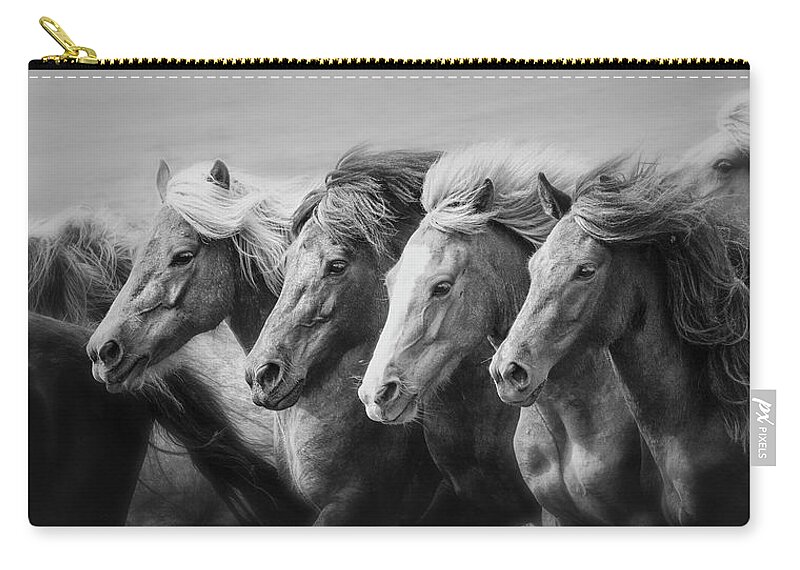 Icelandic Zip Pouch featuring the photograph Party of Four by Phyllis Burchett