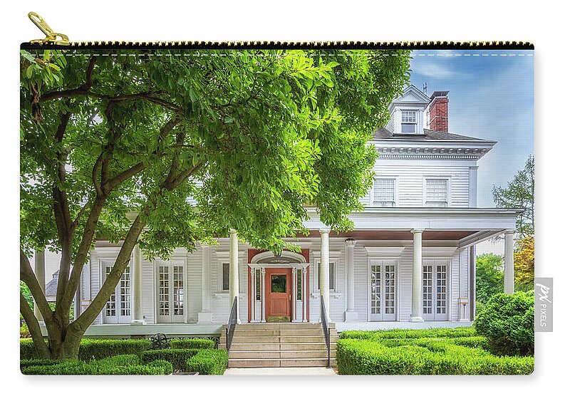 Pasfield House Zip Pouch featuring the photograph Pasfield House - Springfield, Illinois by Susan Rissi Tregoning