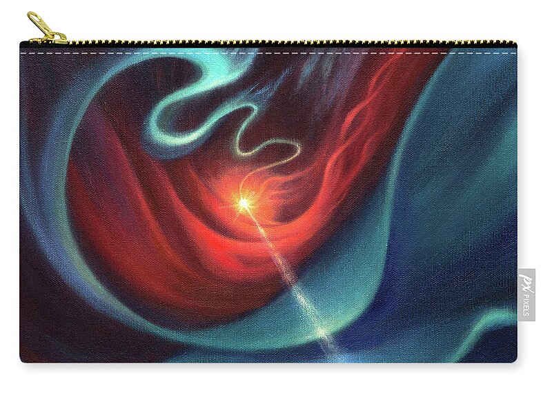 Passion Spark Zip Pouch featuring the painting Passion Spark by Lucy West