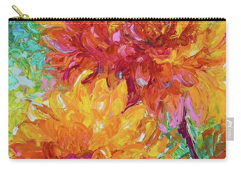 Dahlia Zip Pouch featuring the painting Passion by Talya Johnson