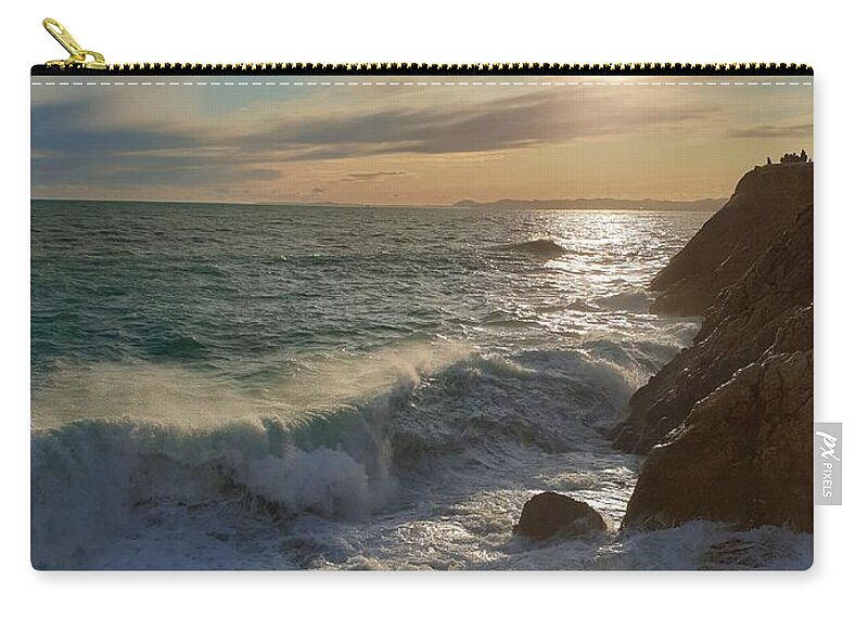 Sky Zip Pouch featuring the photograph Pastel Sunset Sky by Andrea Whitaker