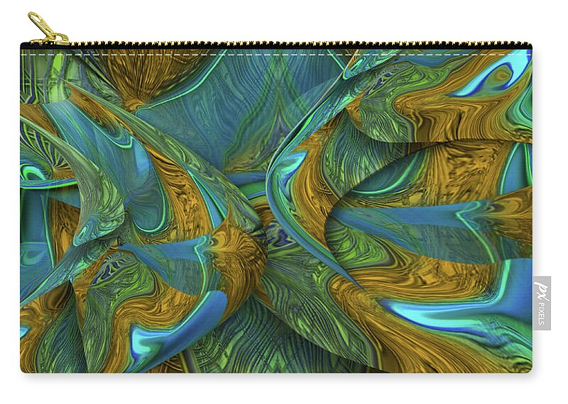 Fantasy Landscapes Art Painted Virtually Digital Creations Abstractions Zip Pouch featuring the digital art Pastilha Elastica Redux by Steve Sperry