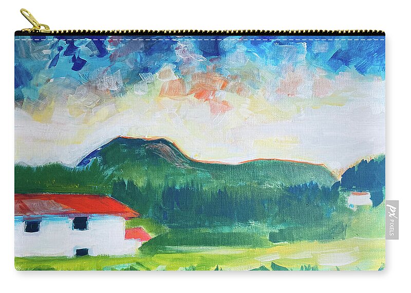 Sky Zip Pouch featuring the painting Pasture Land, Ecuador by Suzanne Giuriati Cerny