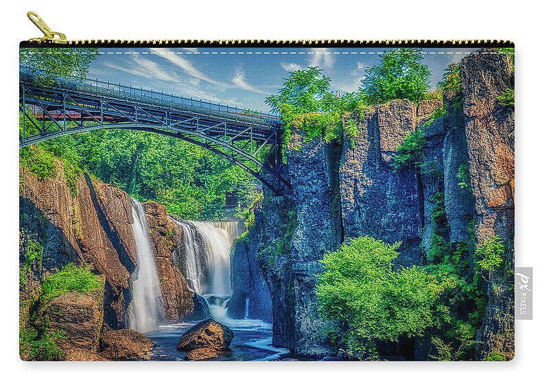 Great Falls Zip Pouch featuring the photograph Paterson Great Falls by Penny Polakoff