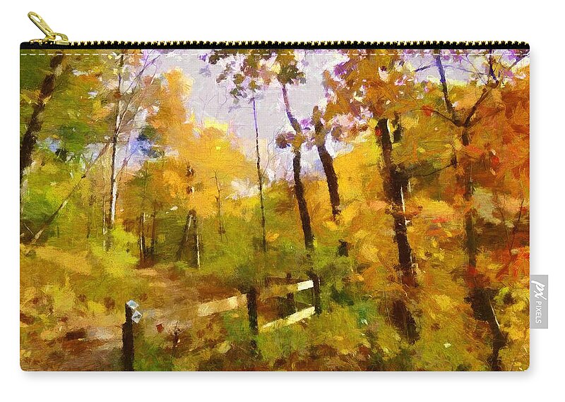 Autumn Carry-all Pouch featuring the mixed media Path into November by Christopher Reed