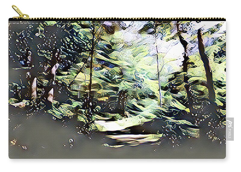 Path Zip Pouch featuring the mixed media Path Through the Woods by Christopher Reed