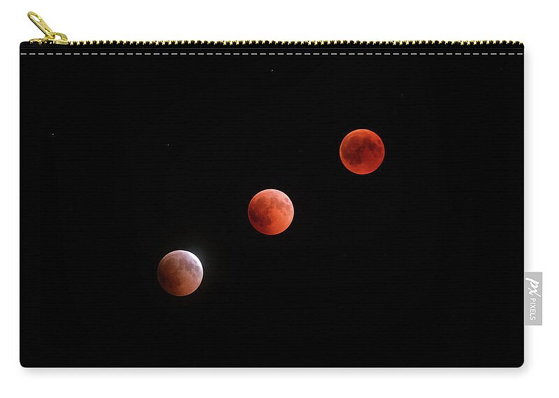 Moon Zip Pouch featuring the photograph Path to Totality by Alexios Ntounas