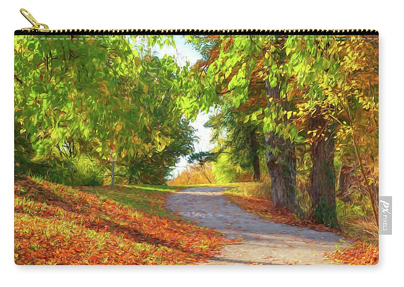 Pathway To Autumn Zip Pouch featuring the photograph Pathway To Autumn # 3 by Mel Steinhauer