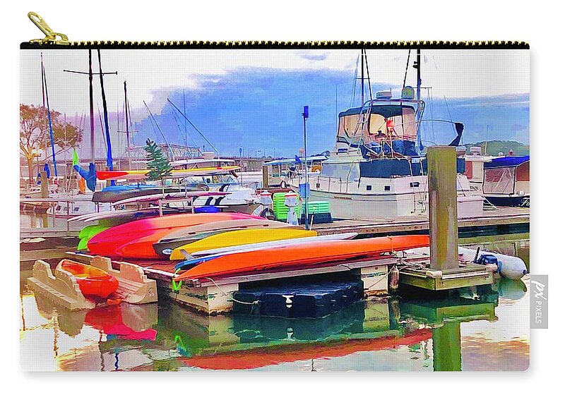 Kayak Zip Pouch featuring the photograph Patiently Waiting 2 by Michael Stothard