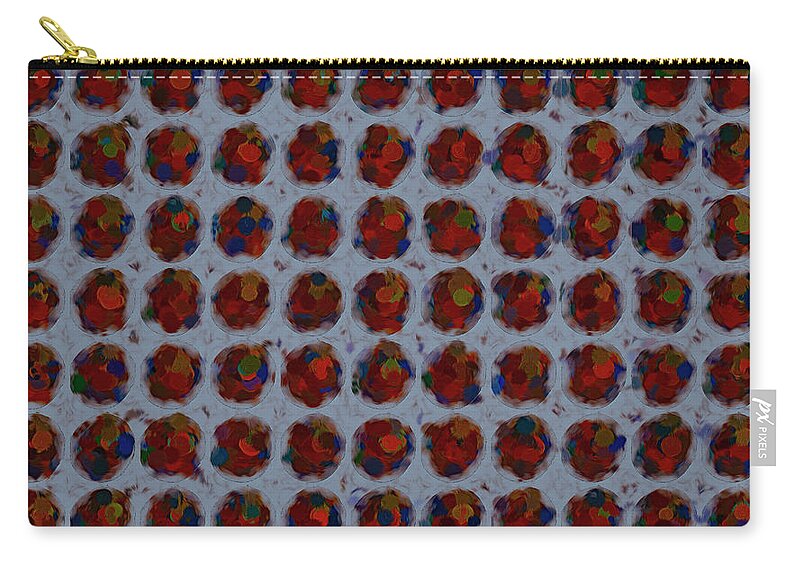 Patterns Zip Pouch featuring the digital art Patterned Red by Cathy Anderson