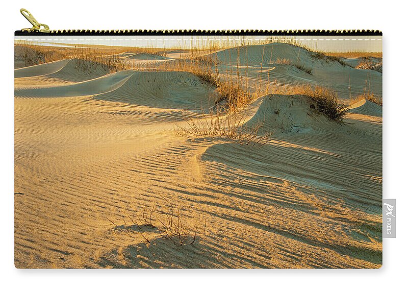 Sand Zip Pouch featuring the photograph Patterns in Sand Dunes on the OBX by James C Richardson