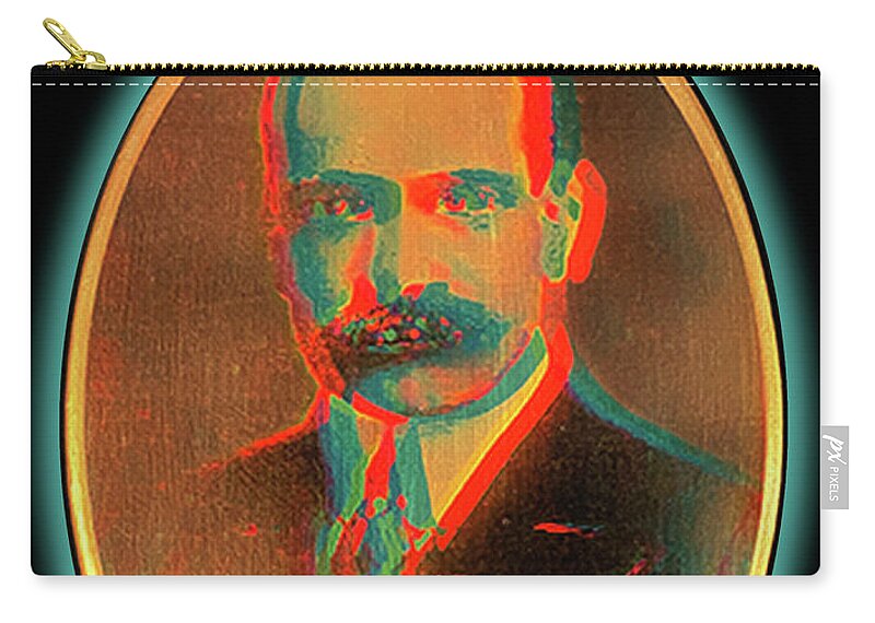 Wunderle Zip Pouch featuring the mixed media Paul Warburg by Wunderle