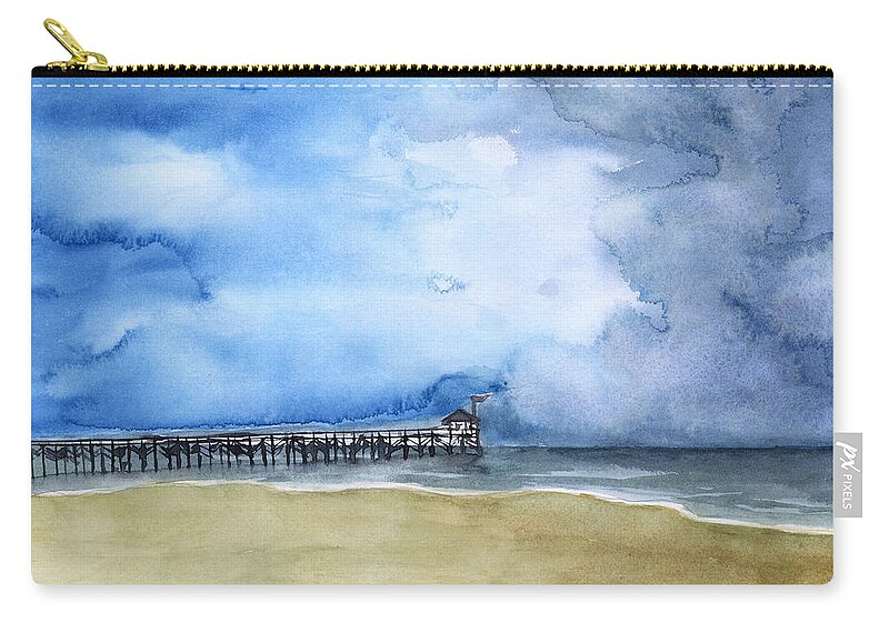 Pawleys Island Zip Pouch featuring the painting Pawleys Island Coming Storm by Frank Bright
