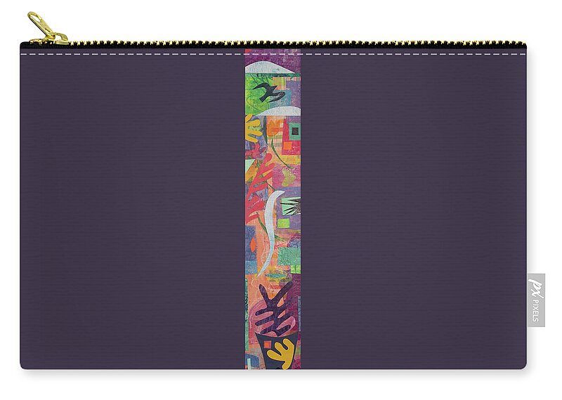 Peace Zip Pouch featuring the mixed media Peace and Love by Julia Malakoff