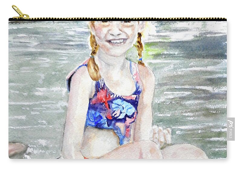 River Zip Pouch featuring the painting Peace by Barbara F Johnson