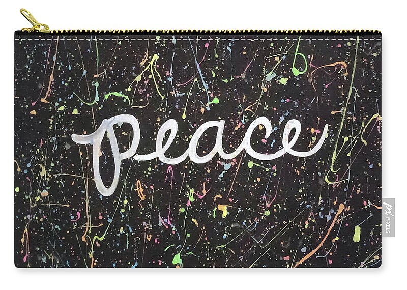 Peace Zip Pouch featuring the painting Peace in the Chaos by Eseret Art