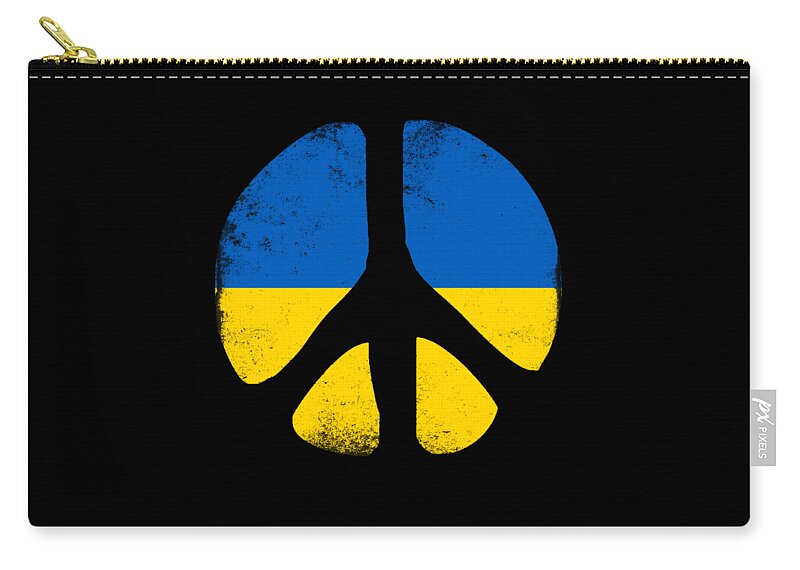 Cool Zip Pouch featuring the digital art Peace in Ukraine by Flippin Sweet Gear