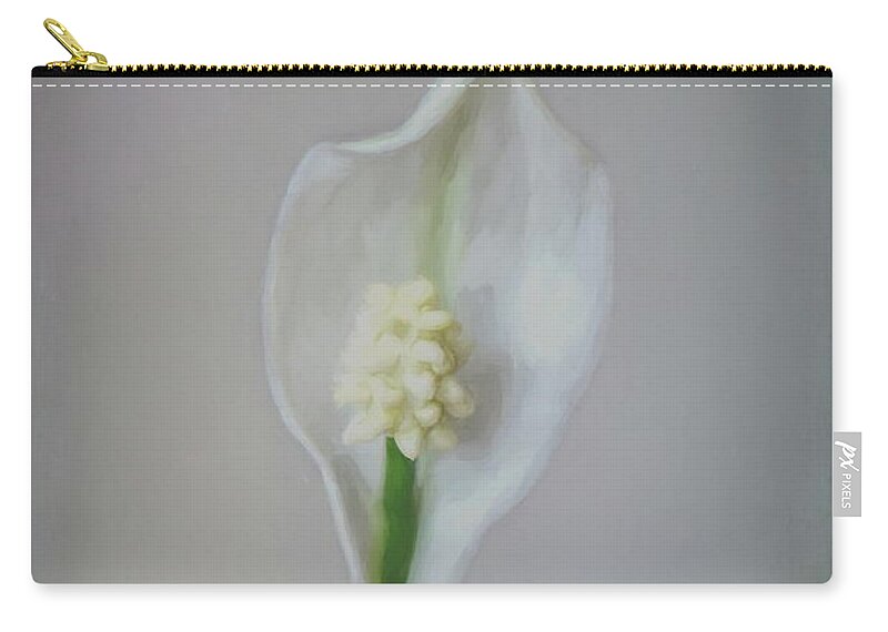 Peace Lily Zip Pouch featuring the photograph Peace Lily by Yvonne Johnstone
