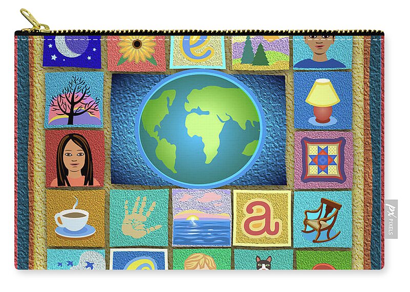 Peace Zip Pouch featuring the painting Peace Tapestry by Susan Spangler