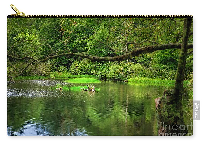 Price Lake Zip Pouch featuring the photograph Peaceful Alcove on Price Lake by Shelia Hunt