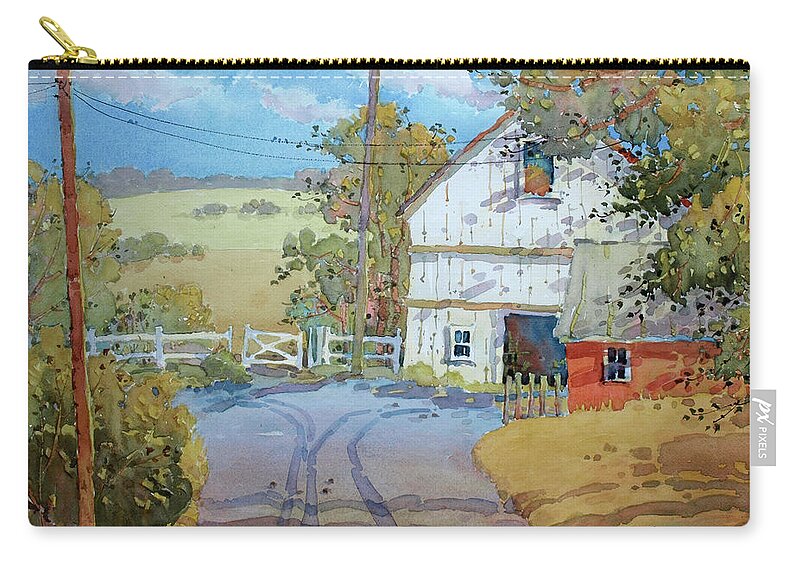 Farm Zip Pouch featuring the painting Peaceful in Pennsylvania by Joyce Hicks