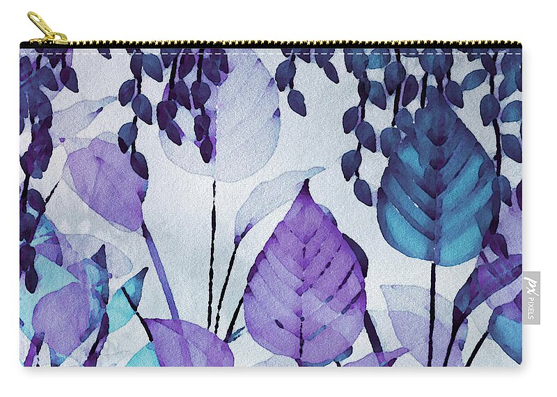 Leaves Zip Pouch featuring the digital art Peaceful View by Bonnie Bruno